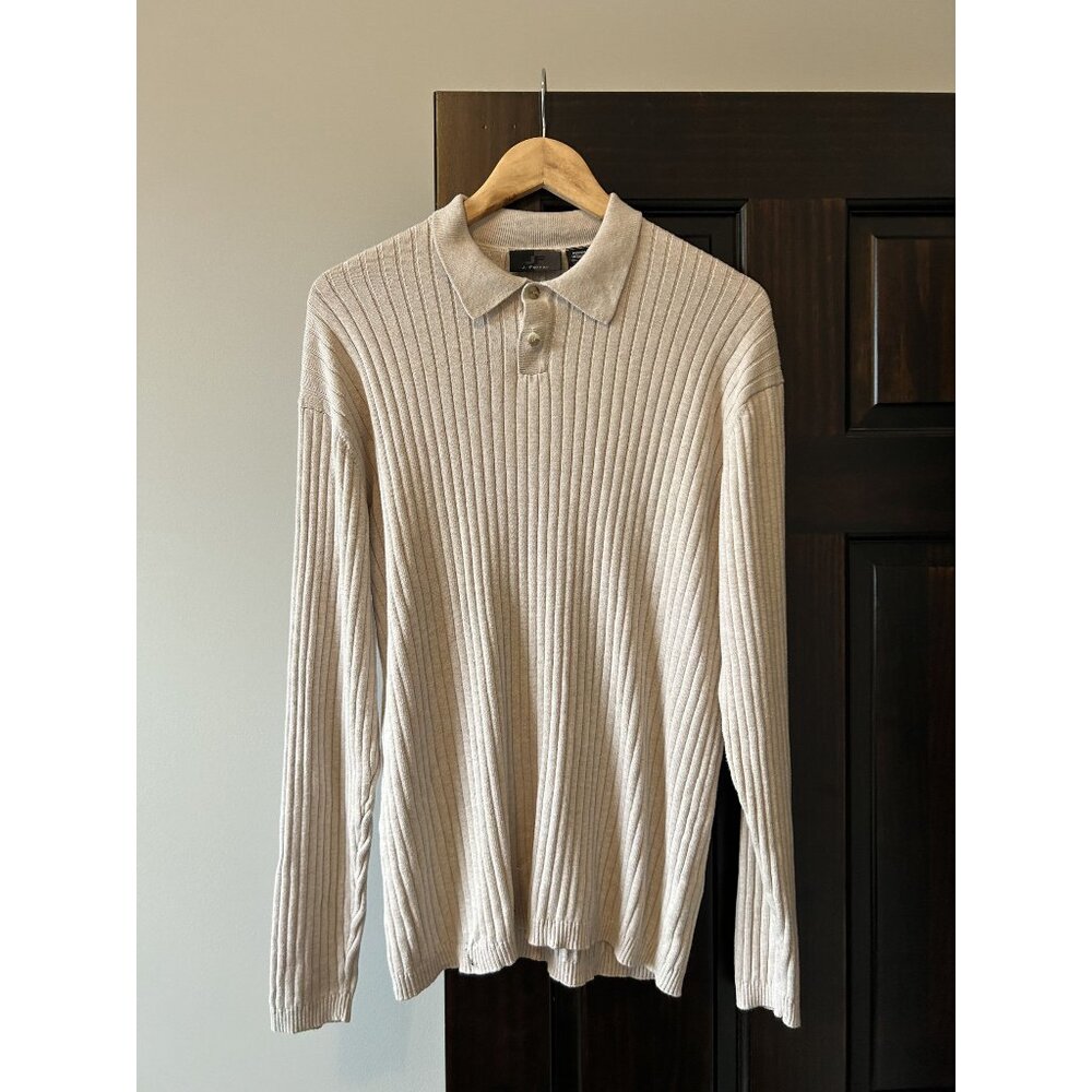 Cream 2 Button Polo J. Ferrar Medium